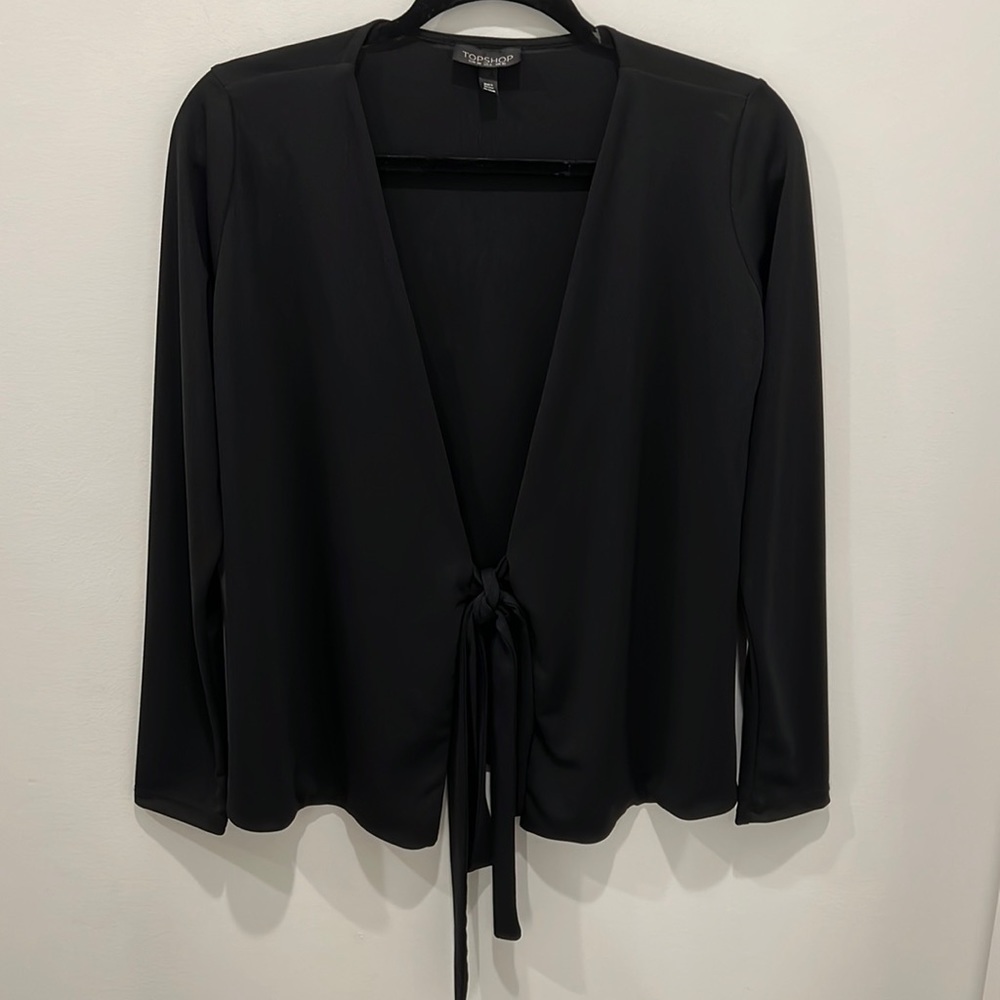 Topshop Black Wrap Top Size 6